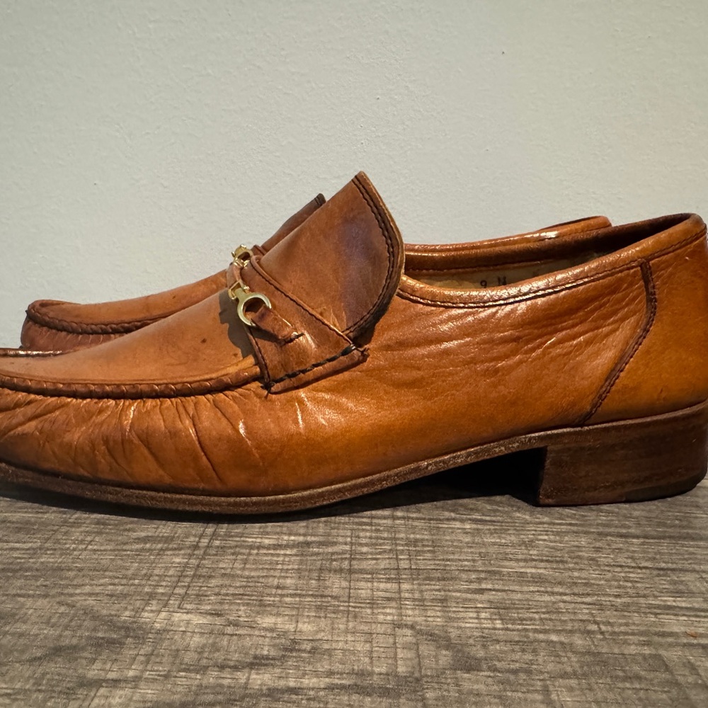 Bally Tan Leather Loafers with Horsebit Detail